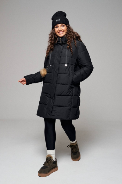 Пальто Beautiful&Free 6108 черный - фото 2