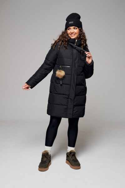 Пальто Beautiful&Free 6108 черный - фото 3