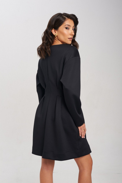 Платье женственное из трикотажа с защипами и молнией Mixan 5044 - фото 6