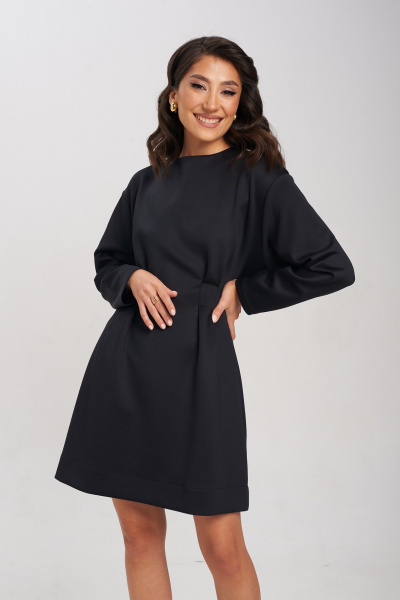 Платье женственное из трикотажа с защипами и молнией Mixan 5044 - фото 5