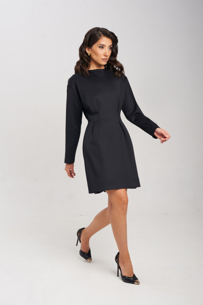 Платье женственное из трикотажа с защипами и молнией Mixan 5044 - фото 3
