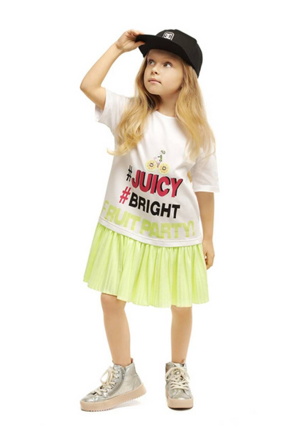 Платье на каждый день с пайетками и вышивкой для девочки Bell Bimbo 200048 белый - фото 1