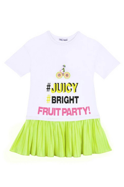 Платье на каждый день с пайетками и вышивкой для девочки Bell Bimbo 200048 белый - фото 2