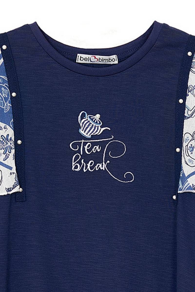 Платье на каждый день для девочки из хлопка с оборками Bell Bimbo 200071 деним - фото 4