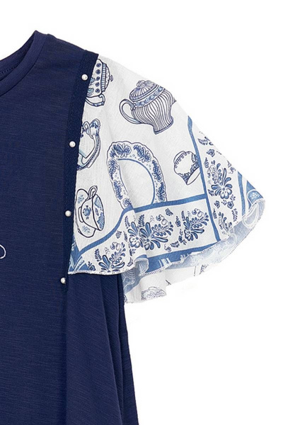 Платье на каждый день для девочки из хлопка с оборками Bell Bimbo 200071 деним - фото 5