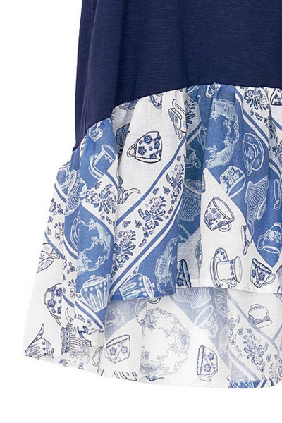 Платье на каждый день для девочки из хлопка с оборками Bell Bimbo 200071 деним - фото 6