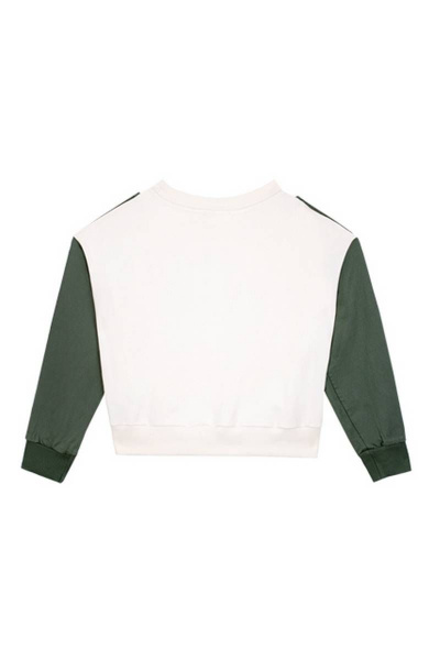 Джемпер с вышивкой и принтами в стиле армийской капсулы Bell Bimbo 200085 молоко - фото 3