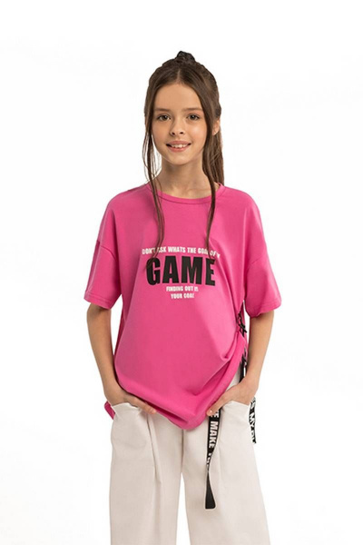 Базовая футболка с принтом и декоративными элементами Bell Bimbo 200092 розовый - фото 1