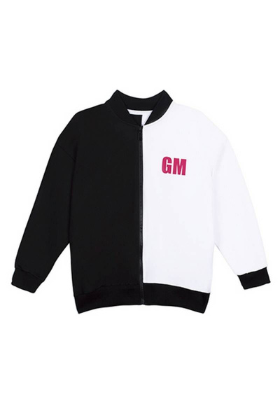 Черно-белый жакет в стиле капсулы с принтом и манжетами Bell Bimbo 200097 черный - фото 3