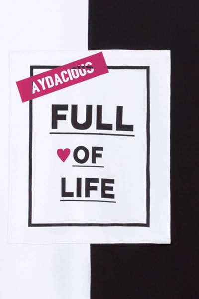 Черно-белый жакет в стиле капсулы с принтом и манжетами Bell Bimbo 200097 черный - фото 5