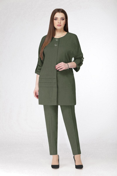 Брюки, жакет VOLNA 1098 хаки - фото 1