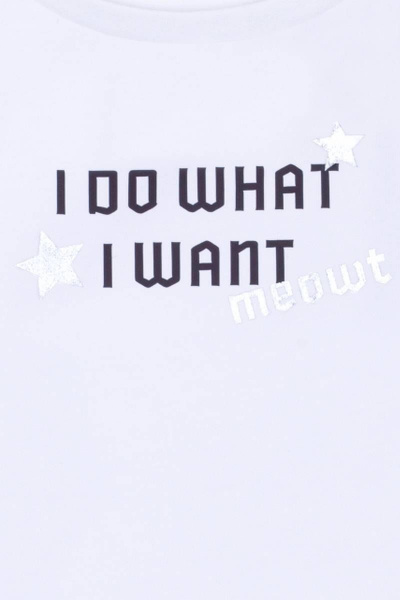 Футболка с принтом и декоративными элементами для девочки Bell Bimbo 200103 белый - фото 3