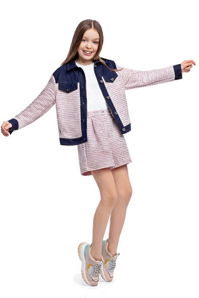 Жакет с застежкой на пуговицах и люрексовой нитью Bell Bimbo 200116 цветной метанит - фото 2