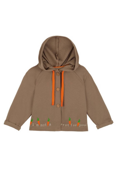 Жакет для мальчика с капюшоном и принтом Bell Bimbo 200122 бежевый - фото 1