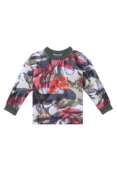 Джемпер для мальчика с круглым вырезом и принтом в стиле джунгли Bell Bimbo 200143 набивной - фото 1