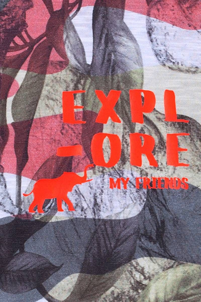 Джемпер для мальчика с круглым вырезом и принтом в стиле джунгли Bell Bimbo 200143 набивной - фото 3