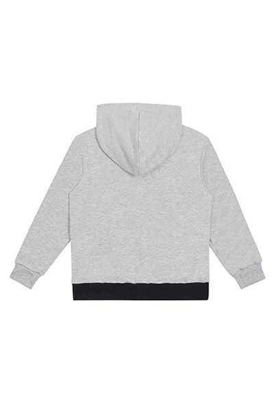 Худи для мальчика с вставками и принтами в стиле Мегаполис Bell Bimbo 200180 серый меланж - фото 3