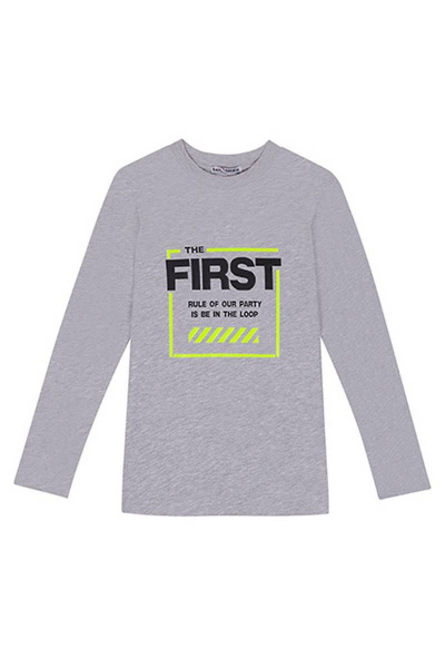 Джемпер для мальчика из трикотажа с капсульным дизайном Bell Bimbo 200197 серый меланж - фото 2