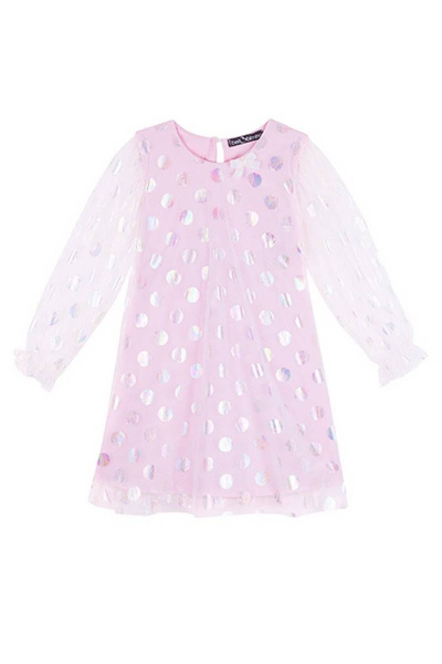 Платье в горох для девочки с объемными рукавами и сеткой Bell Bimbo 200203 горохи - фото 1