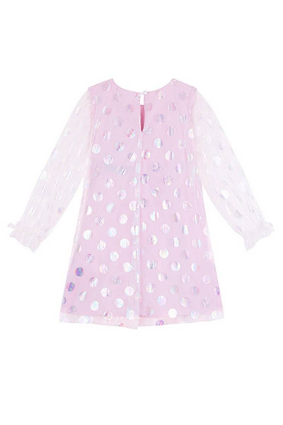 Платье в горох для девочки с объемными рукавами и сеткой Bell Bimbo 200203 горохи - фото 2