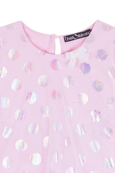 Платье в горох для девочки с объемными рукавами и сеткой Bell Bimbo 200203 горохи - фото 3