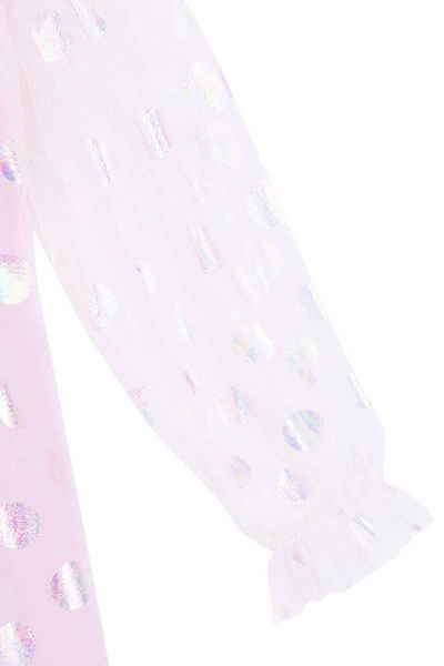 Платье в горох для девочки с объемными рукавами и сеткой Bell Bimbo 200203 горохи - фото 4