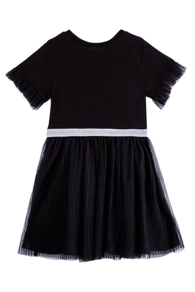 Платье-трапеция из сетки и трикотажа с люрексовой отделкой Bell Bimbo 200204 черный - фото 2