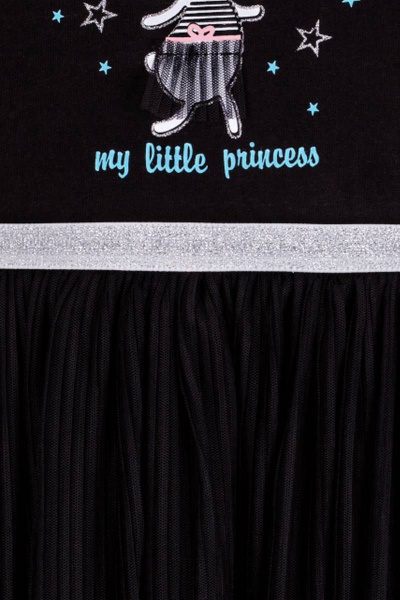 Платье-трапеция из сетки и трикотажа с люрексовой отделкой Bell Bimbo 200204 черный - фото 4