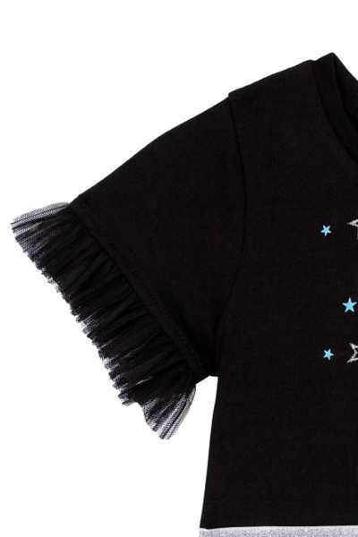 Платье-трапеция из сетки и трикотажа с люрексовой отделкой Bell Bimbo 200204 черный - фото 5