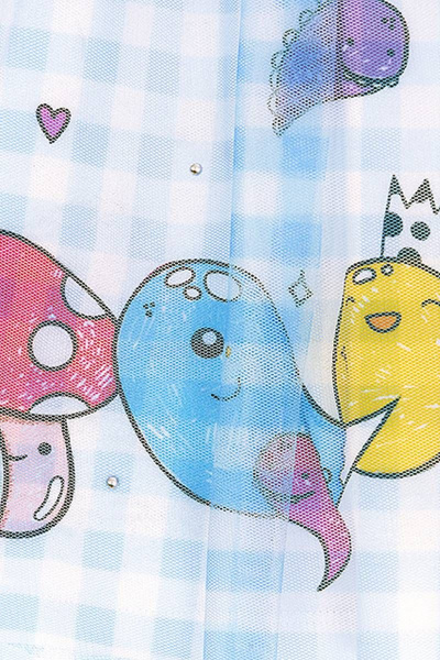 Нарядное платье А-силуэта из кулирной глади с принтом Bell Bimbo 200205 клетка - фото 4