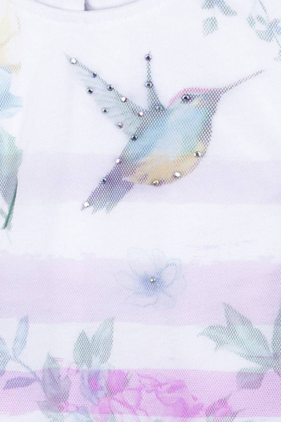 Нарядное трапециевидное платье из тканей с пуговицами и стразами Bell Bimbo 200206 набивной - фото 3