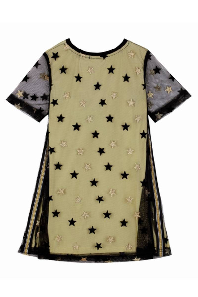 Трапециевидное платье из сетки с звездными нашивками Bell Bimbo 200208 черный - фото 4