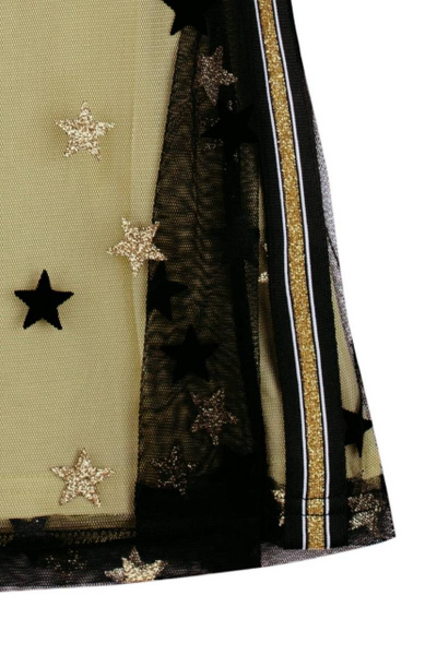 Трапециевидное платье из сетки с звездными нашивками Bell Bimbo 200208 черный - фото 6