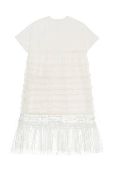 Платье для девочки удлиненное с рюшей из сетки Bell Bimbo 200214 молоко - фото 4