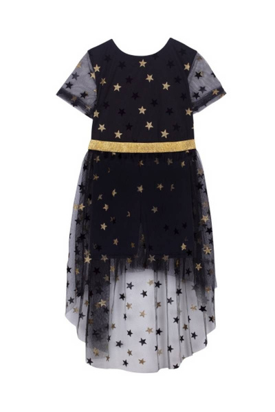 Платье-костюм с шортами из сетки и хлопка для девочки Bell Bimbo 200217 черный - фото 3