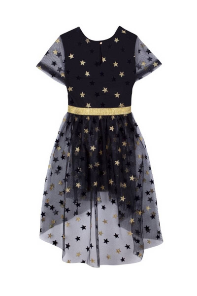 Платье-костюм с шортами из сетки и хлопка для девочки Bell Bimbo 200217 черный - фото 4