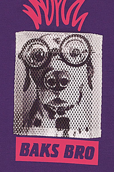 Джемпер для мальчика с рибаной и принтами в стиле Дружище бакс Bell Bimbo 200234 баклажан - фото 5