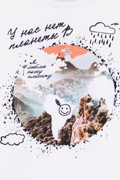 Белая майка с отделкой из плательной ткани и принтом Bell Bimbo 200235 белый - фото 3