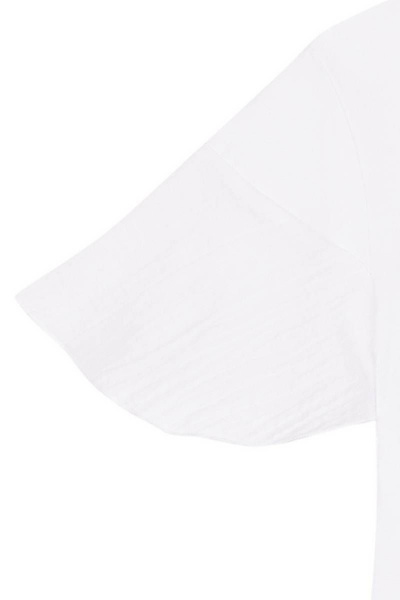 Белая майка с отделкой из плательной ткани и принтом Bell Bimbo 200235 белый - фото 4