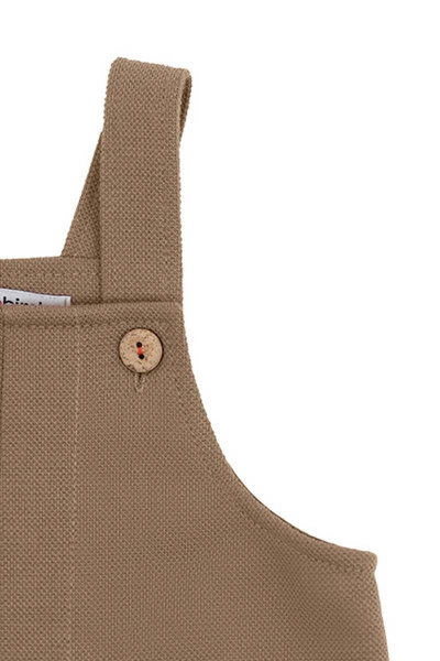 Полукомбинезон из трикотажа с пуговицами для мальчика Bell Bimbo 200242 бежевый - фото 3