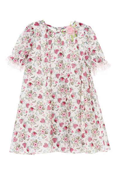 Летнее платье для девочки с рукавом-фонариком Bell Bimbo 201020 набивной - фото 1