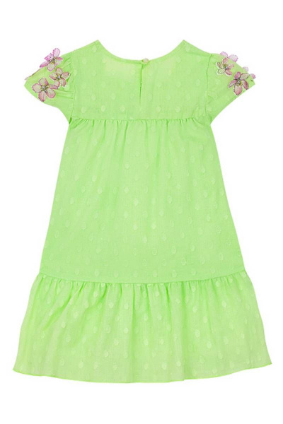 Платье трапециевидное удлиненное с нашивками для девочки Bell Bimbo 201041 салат - фото 2