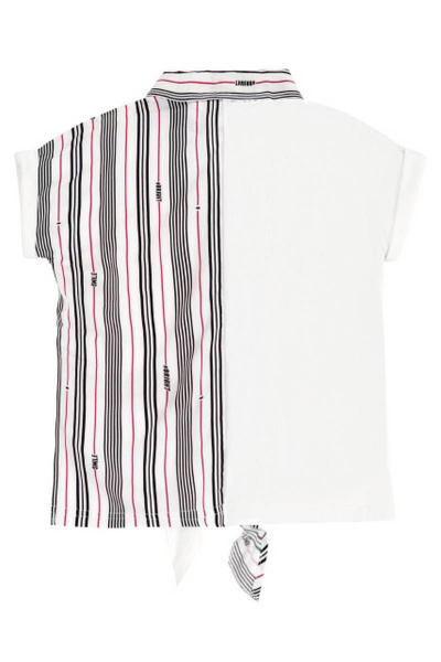 Белая блузка для девочки в полоску с узлом Bell Bimbo 201050 полоска - фото 4