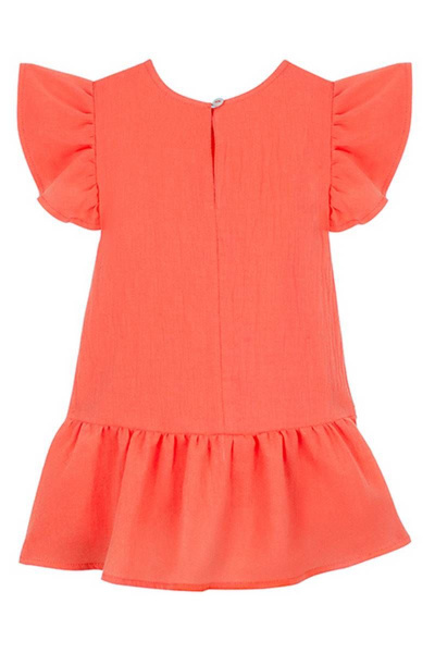 Блуза для девочки свободного силуэта с нашивками Bell Bimbo 201058 коралл - фото 3