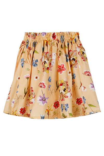 Юбка трапеция из хлопка с ремешком и капсулой Bell Bimbo 201063 набивной - фото 3