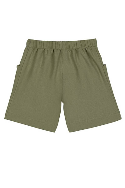 Бежевые свободные шорты с карманами и декором Bell Bimbo 201064 св.олива - фото 2