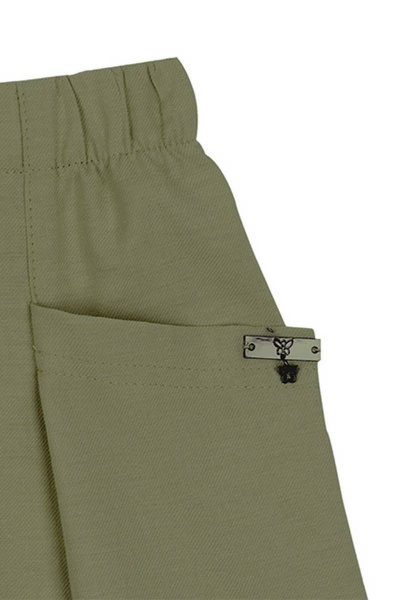 Бежевые свободные шорты с карманами и декором Bell Bimbo 201064 св.олива - фото 3