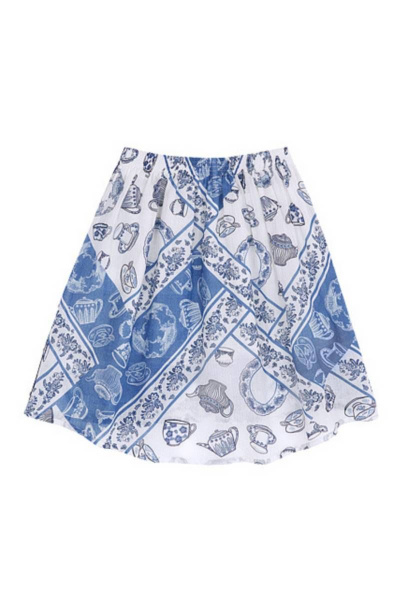 Юбка для девочки трапеция из хлопка с лампасами Bell Bimbo 201073 набивной - фото 2