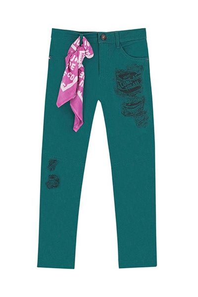 Брюки для мальчика из текстиля с регулируемым поясом Bell Bimbo 201154 изумруд - фото 1