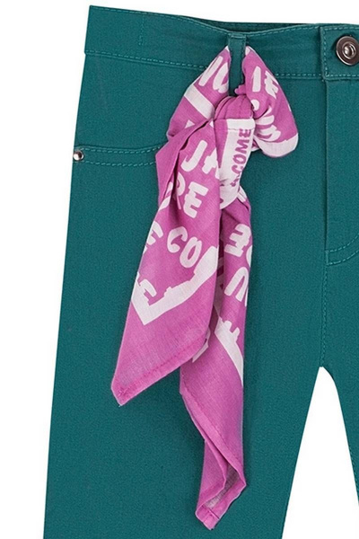 Брюки для мальчика из текстиля с регулируемым поясом Bell Bimbo 201154 изумруд - фото 5